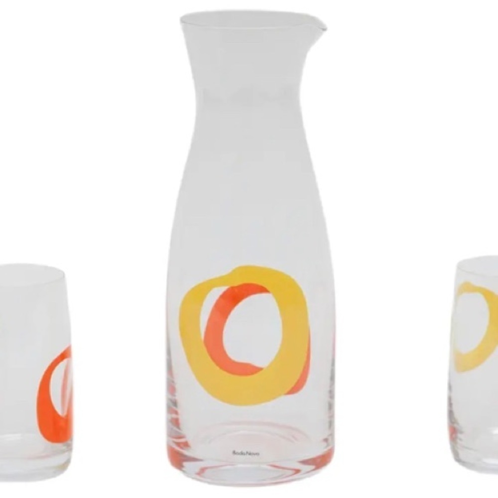 Mid century Sweden Boda Nova carafe! HTF! Joy series circles